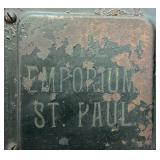 Vintage Enamaled Diaper Pail (With Paper Label) & Columbia Scale