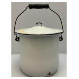 Vintage Enamaled Diaper Pail (With Paper Label) & Columbia Scale