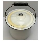 Vintage Enamaled Diaper Pail (With Paper Label) & Columbia Scale