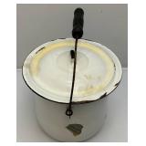 Vintage Enamaled Diaper Pail (With Paper Label) & Columbia Scale