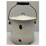 Vintage Enamaled Diaper Pail (With Paper Label) & Columbia Scale