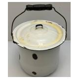 Vintage Enamaled Diaper Pail (With Paper Label) & Columbia Scale