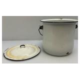 Vintage Enamaled Diaper Pail (With Paper Label) & Columbia Scale