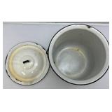 Vintage Enamaled Diaper Pail (With Paper Label) & Columbia Scale