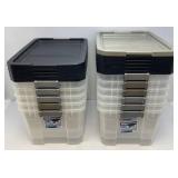 11 Sterilite Storage vTotes With Lids (One Handle Missing)