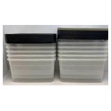 11 Sterilite Storage vTotes With Lids (One Handle Missing)