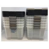 11 Sterilite Storage vTotes With Lids (One Handle Missing)