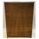 Mid Century Wood Four Drawer Upright Dresser 18" x 32" x 44 1/2"