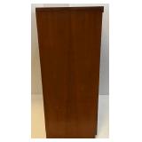 Mid Century Wood Four Drawer Upright Dresser 18" x 32" x 44 1/2"