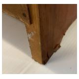 Mid Century Wood Four Drawer Upright Dresser 18" x 32" x 44 1/2"