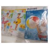 3 Swim rings and Beach Ball...