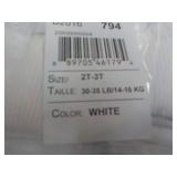 12 pair White Size 2t-3t Toddler Tr...