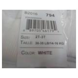 12 pair White Size 2t-3t Toddler Tr...