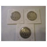 1927-S, 1939-P and 1947-D Walking Liberty Half Dollars (3)