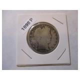 1898-P Barber Head Silver Half Dollar