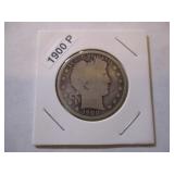 1900-P Barber Head Silver Half Dollar