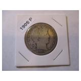 1905-P Barber Head Silver Half Dollar