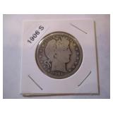 1906-S Barber Head Silver Half Dollar