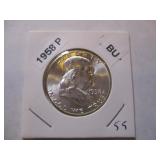 1958-P Franklin Silver Half Dollar from original bank roll - Excellent Condition