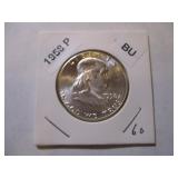 1958-P Franklin Silver Half Dollar from original bank roll - Excellent Condition