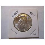 1958-P Franklin Silver Half Dollar from original bank roll - Excellent Condition