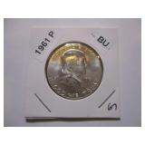 1961-P Franklin Silver Half Dollar from original bank roll - Excellent Condition