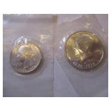 1976-S Kennedy Silver Half  Dollar & Washington Silver Quarter in original government film from mint set