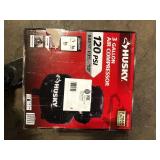 Husky 3 Gal. 120 PSI Portable Electric Oil-Free Light Duty Pancake Air Compressor with Fold Down Handle and 1-Quick Coupler Customer Returns See Pictures