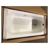 Bootz Industries Maui 60 in. x 30 in. Soaking Bathtub with Right Drain in White Slight Damage Customer Returns See Pictures