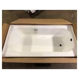 Bootz Industries Maui 60 in. x 30 in. Soaking Bathtub with Right Drain in White Slight Damage Customer Returns See Pictures