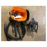 RIDGID 4 Gallon 5.0 Peak HP Portable Shop Vacuum Wet Dry Vac with Fine Dust Filter, Locking Hose and Accessory Attachments   Customer Returns See Pictures