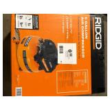 RIDGID 6 Gal. 150 PSI Portable Electric Oil-Free Jobsite Pancake Air Compressor with Dual Pressure Gauges and 2-Quick Couplers   Customer Returns See Pictures