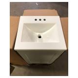 Glacier Bay 19 in. Single Sink Pearl Gray Bath Vanity with White Cultured Marble Top (Assembled)   Customer Returns See Pictures