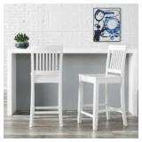 StyleWell 24.02 in. Scottsbury White Wood Counter Stool with Slat Back (1 piece) (39 in. H x 19 in. W)   Customer Returns See Pictures