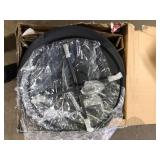 Hampton Bay Sadler 29.33 in.W Rubbed Bronze Steel Wood Outdoor Fire Pit with Cover and Poker Included   Customer Returns See Pictures