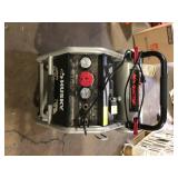Husky 4.5 Gal. 175 PSI Portable Electric Oil-Free Quiet Twin Stack Jobsite Air Compressor w/Rubber Wheels and 2-Quick Couplers    Customer Returns See Pictures