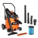 RIDGID 16 Gallon 6.5 Peak HP NXT Shop Vacuum Wet Dry Vac with Cart, Fine Dust Filter, Locking Hose and Accessory Attachments   Customer Returns See Pictures