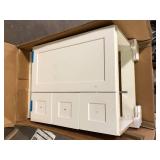 Glacier Bay Bannister 25 in. Single Sink White Bath Vanity with Granite-Look Colorpoint NO Top (Assembled) Customer Returns See Pictures