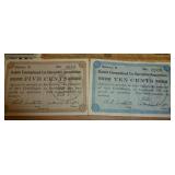 Francs, Marks, US notes and 1933 Duluth unemployment notes for 5 and 10 cents