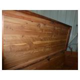 Vintage cedar chest with brass straps, just needs some refinishing