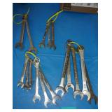 Group of SAE and MM wrenches