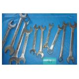 Group of misc wrenches and a new set of craftsman metric 1/2 in sockets