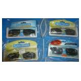 9 pair of clip on sunglasses various size