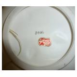 Vintage Thames Clown decanter with shot glasses, Vintage Leftons rose plate décor, chicken napkin holder with salt and pepper