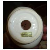 Vintage Thames Clown decanter with shot glasses, Vintage Leftons rose plate décor, chicken napkin holder with salt and pepper