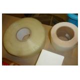 Office supplies - 5 rolls of 3M cover up tape, 2 boxes of latex gloves, box of masks, large roll of tape and roll of labels