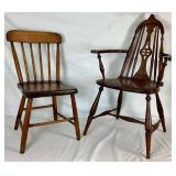 Pair of Vintage Wooden Chairs - Windsor Arm Chair, circa 1940