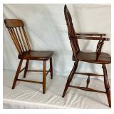 Pair of Vintage Wooden Chairs - Windsor Arm Chair, circa 1940
