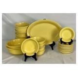 Vintage Fiesta in Yellow - Homer Laughlin China Company -  Includes 4- 6" Bowls , 2-8" Serving Bowls, 13" Tray, 6 - 5.5" Bowls, 9 - Dessert Bowls