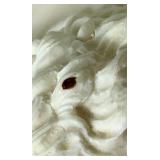 Sculptor A. Santini - Pair of Lion Sculptures Constructed of Marble Composite on Dark Marble Base - 5.5"D x 6"H x 3.5" W